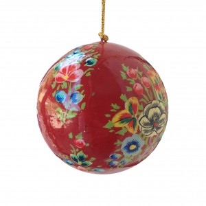 Red Floral Splash Bauble