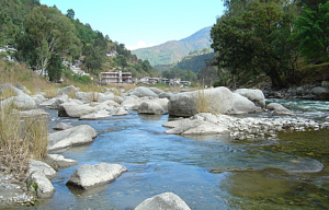 stream flowing through the valley