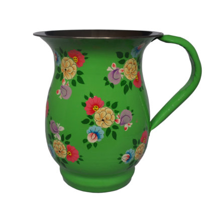 Jasmine White London Bright Green Maria handpainted enamelware jug