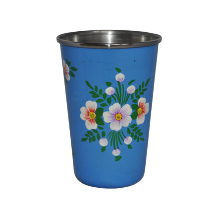 Jasmine White London Emma Handpainted enamelware tumbler