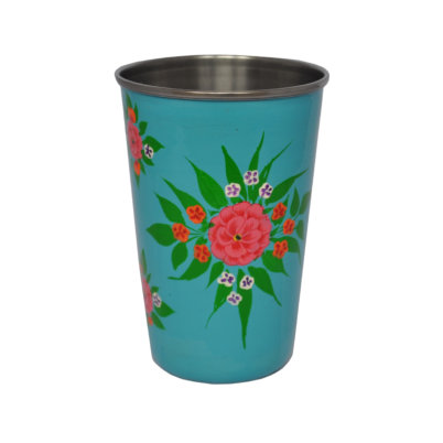 Jasmine White London Alice Handpainted enamelware tumbler