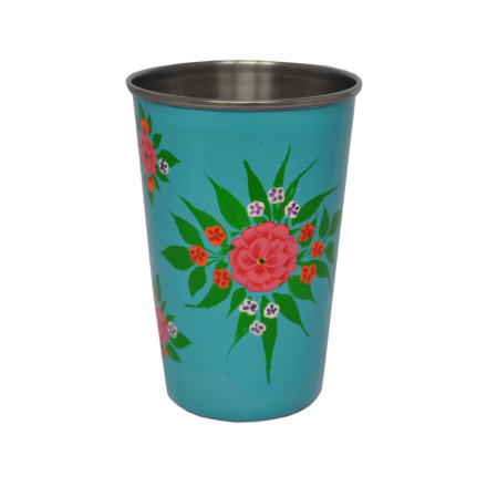 Jasmine White London Alice Handpainted enamelware tumbler