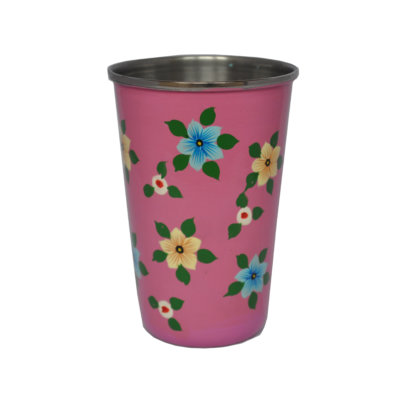 Jasmine White London Charlotte Handpainted enamelware tumbler