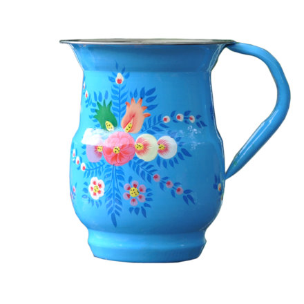 Jasmine White London hand painted enamelware Aria Jug