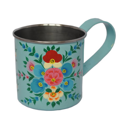 Jasmine White London hand painted enamelware Sienna mug