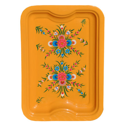 Jasmine White London Amber Handpainted enamelware tray