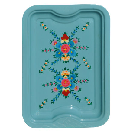 Jasmine White London Sienna Handpainted enamelware tray