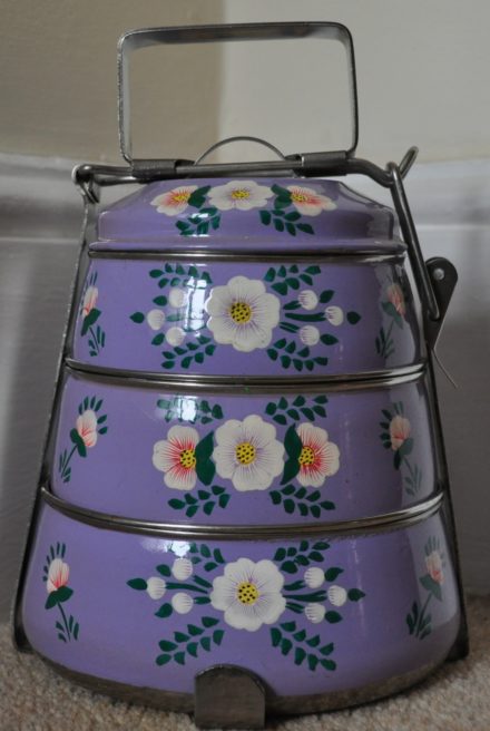 Jasmine White London hand painted Gaia enamelware tiffin