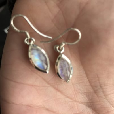 Jasmine White London Rainbow Moonstone and silver earrings
