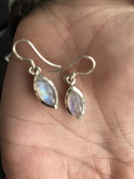 Jasmine White London Rainbow Moonstone and silver earrings