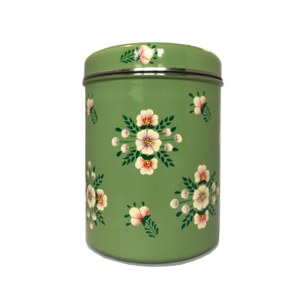 Jasmine White London hand painted Lucy enamelware storage jar