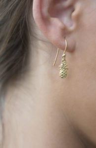 Jasmine White London Golden Rutile Ears studs 