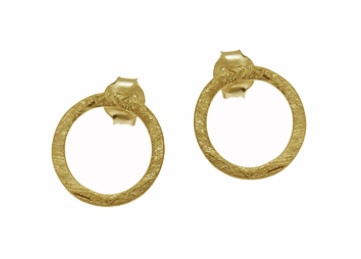 Gold Vermeil Circle Ear studs by Jasmine White