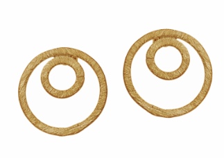 Gold Vermeil Concentric Ear Studs by Jasmine White London